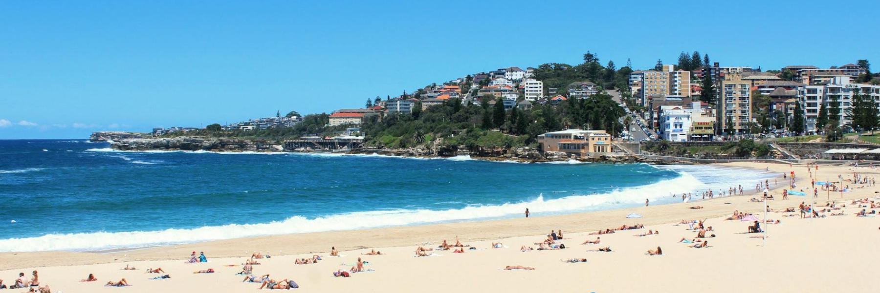 Bondi Beach Australie zwemmen zomer drukte