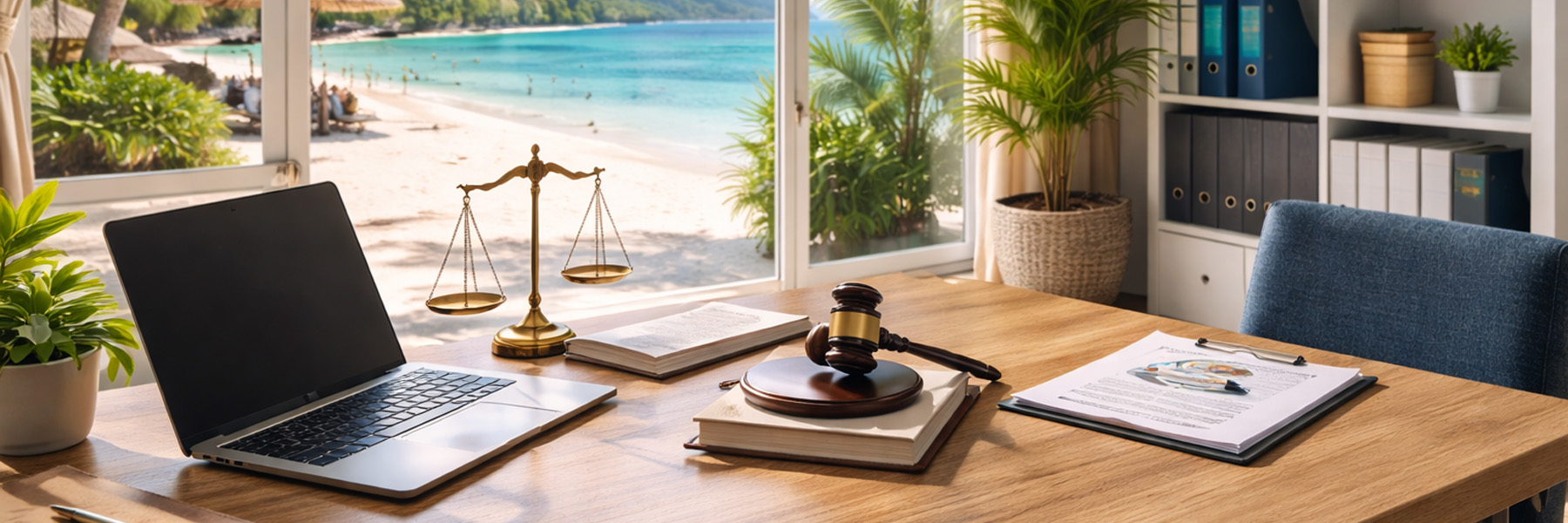 documenten juridische advocaten kantoor buitenland exotisch strand