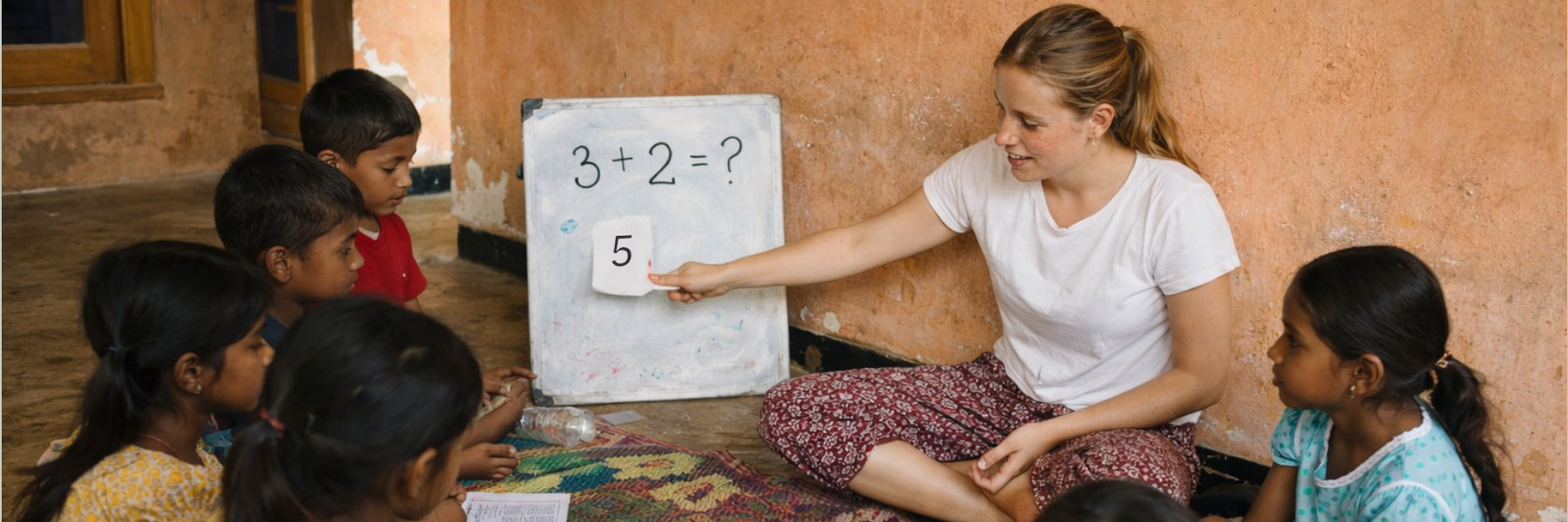 India TEFL les geven in arme dorpen kinderen vrijwilligerswerk in het buitenland