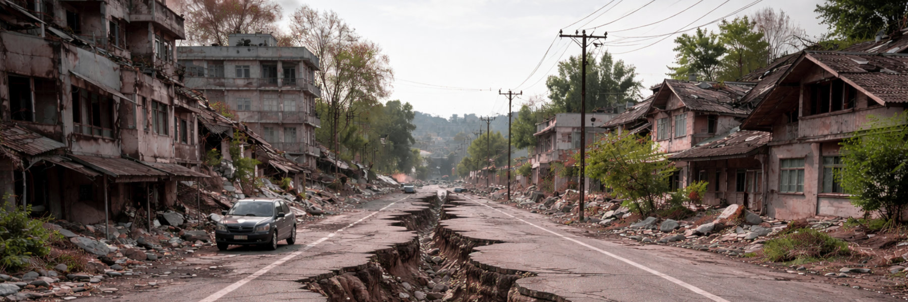 natuurramp aardbeving aardverschuiving ramp huizen ingestort scheuren angst