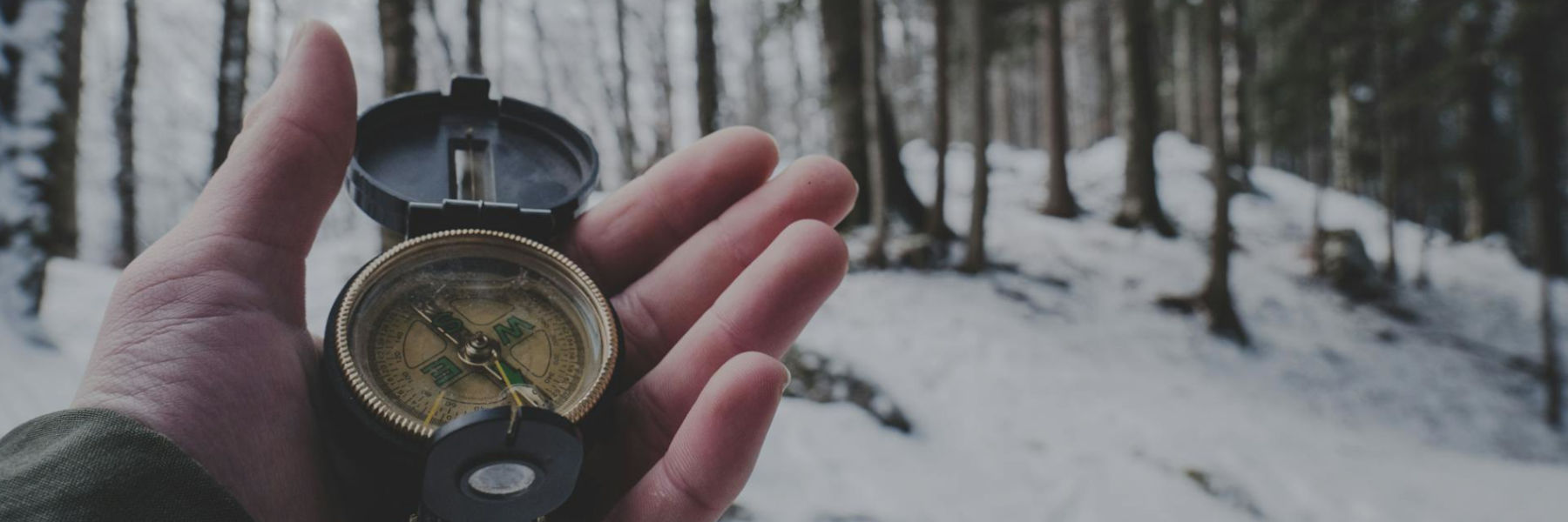 verdwaald buitenland navigeren compass ijs sneeuw voedsel honger