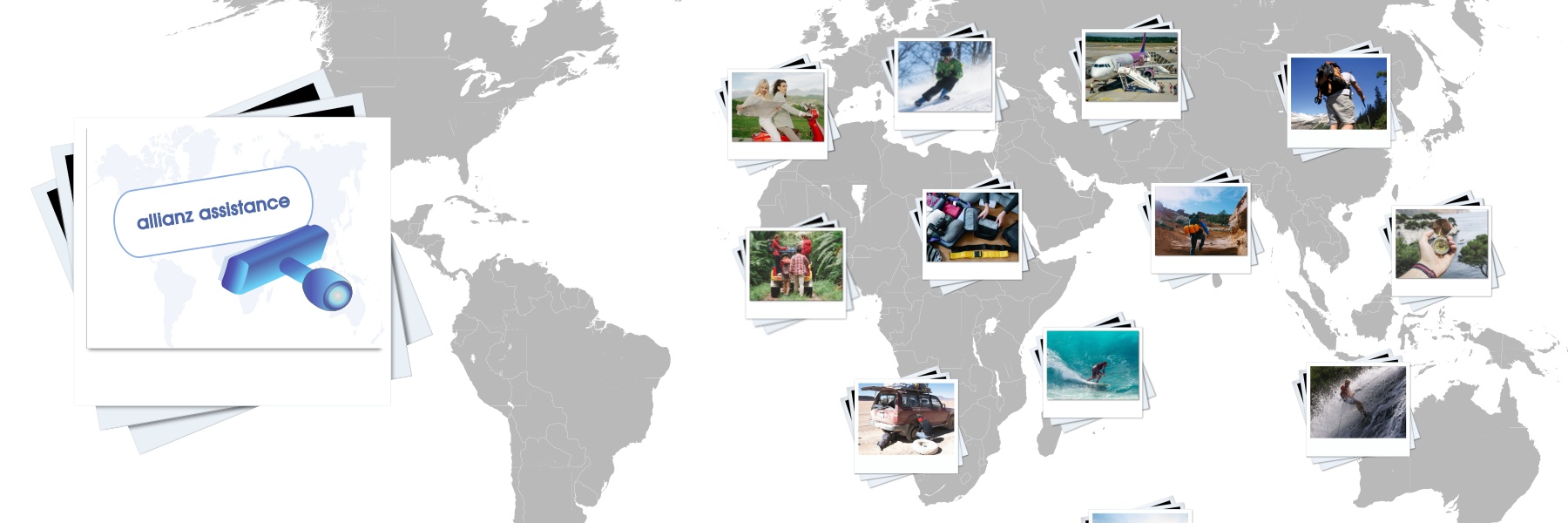 wereldkaart polaroids allianz assistance