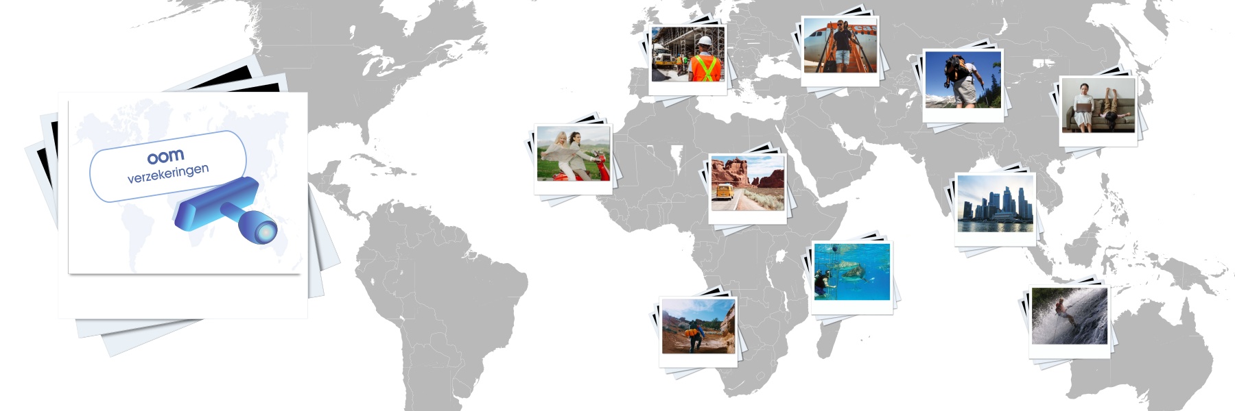 wereldkaart polaroids oom verzekeringen