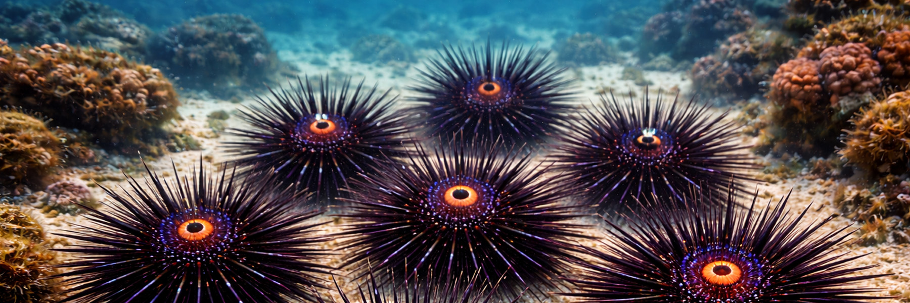 zee-egel onderwater gevaarlijk stekels prikken