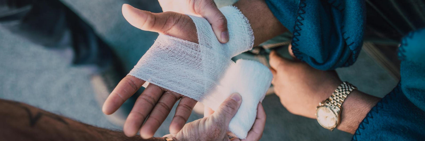 verband en gaas voor ongevallen
